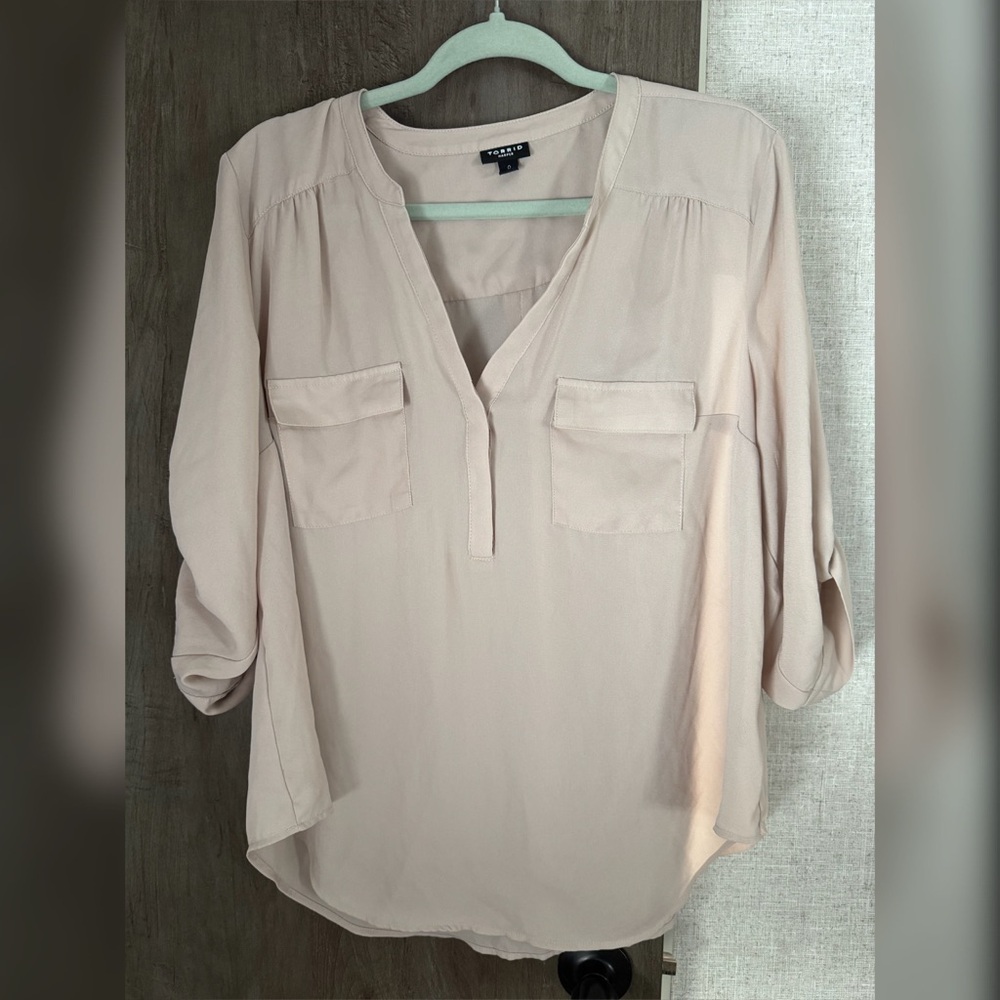 Torrid Harper Light Beige Blouse